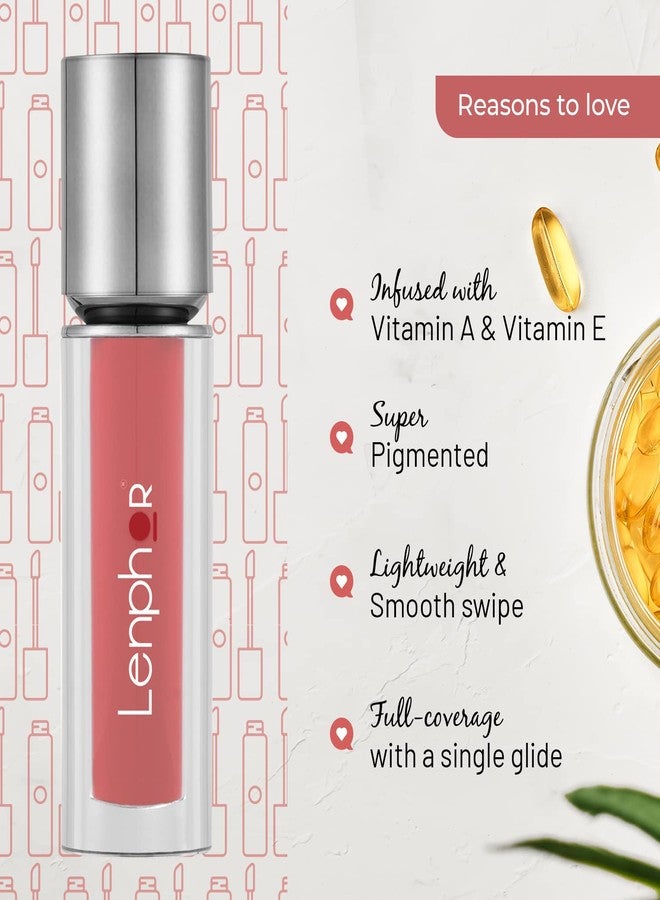 لينفور أحمر شفاه لينفور كولور مي أب السائل غني بفيتامين أ و هـ، ذو لون غني للغاية، مقاوم للانتقال والتلطخ، مظهر مطفي، لون وردي داكن 2 مل - Image 2