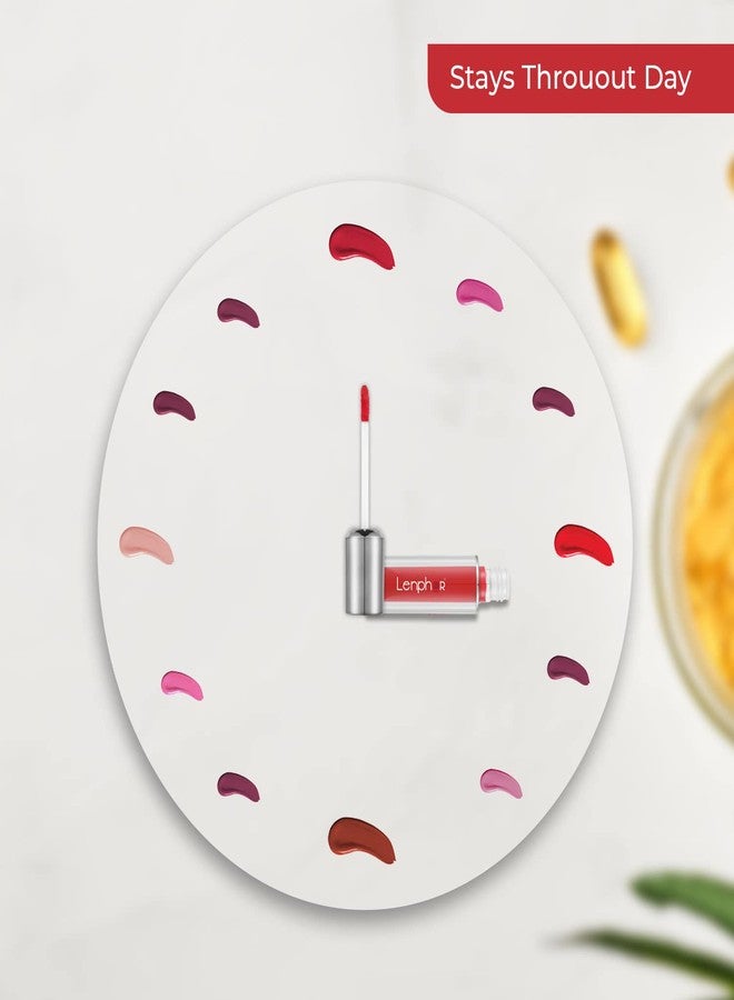 لينفور أحمر شفاه لينفور كولور مي أب السائل غني بفيتامين أ و هـ، ذو لون غني للغاية، مقاوم للانتقال والتلطخ، مظهر مطفي، لون وردي داكن 2 مل - Image 5