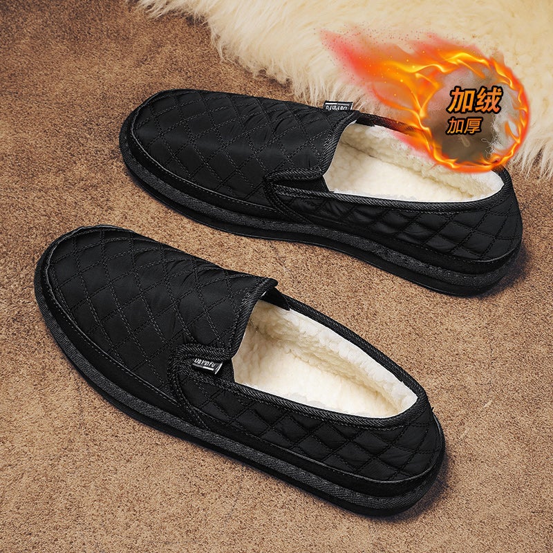 Men'S Shoes Winter Fleece-Lined Warm Cotton Shoes Slip-On Cotton Shoes Casual Doudou Trendy Shoes Junior Boys Thick Sole - Image 1