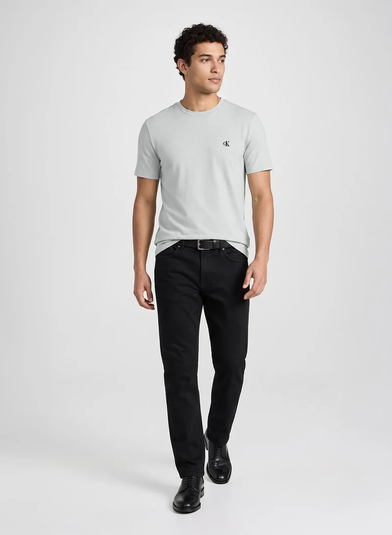 Calvin Klein Jeans Pale Meadow Monogram Embroidery T-Shirt for Men | Best Price UAE