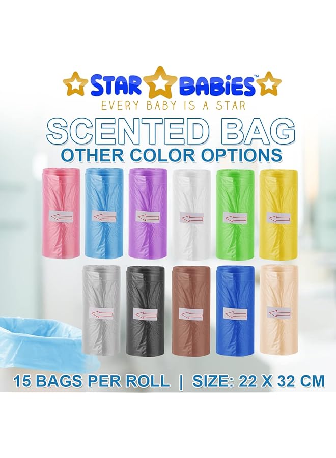 STAR BABiES Scented Bag Green Pack Of 5 + 1 Roll Free (90 Bags) - Image 4