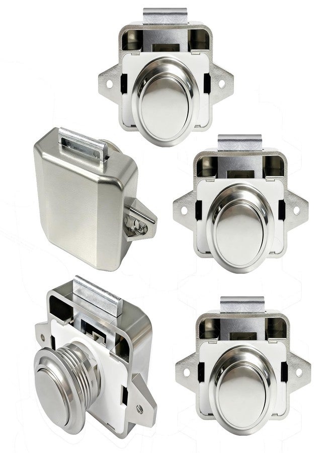 LENKRAD 5 PCS Push Button Latch RV Cabinet Door Lock & Marine Drawer Latches, Boat Cupboard Latch Push to Open Locks Closures for Yachts, Camper, Caravan (Zinc Alloy & ABS) - Image 1