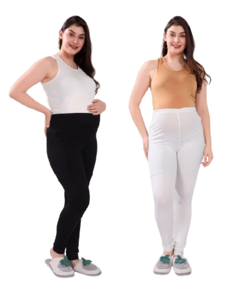 تامي م م ح High Waist Maternity Leggings for Women - Pack of 2