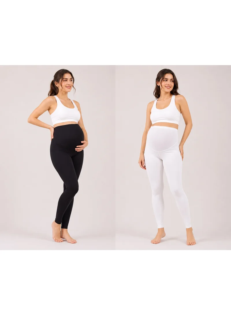 TUMMY High Waist Maternity Leggings for Women - Pack of 2