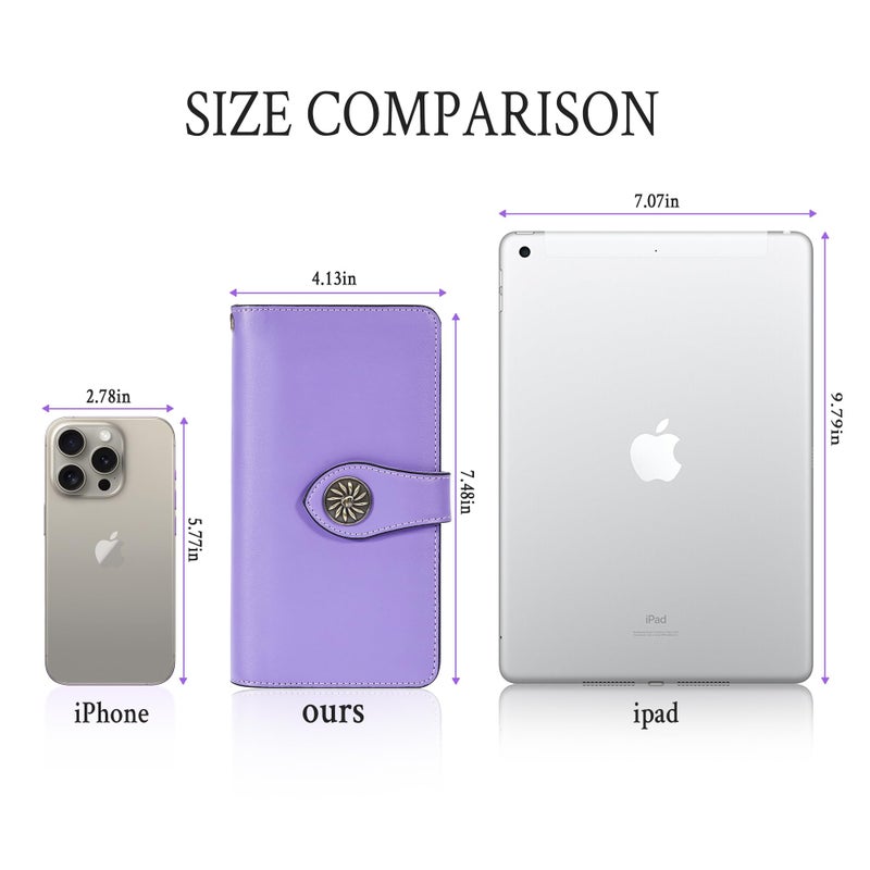 Travelambo Women's Wallet RFID Blocking Wristlet Clutch Purse with Large Capacity & Removable Strap - Image 3