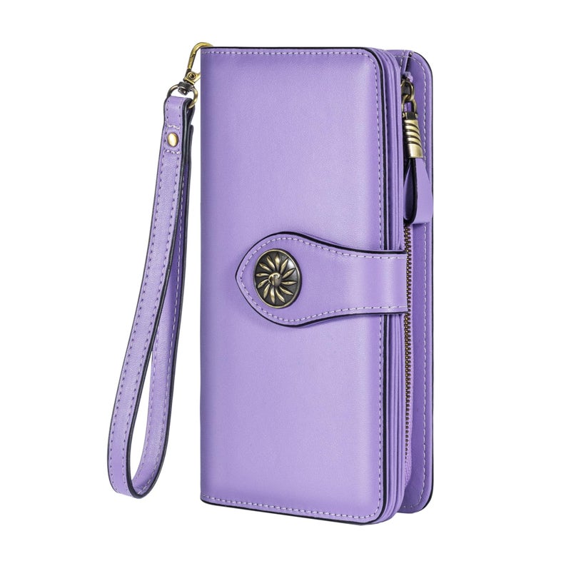 Travelambo Women's Wallet RFID Blocking Wristlet Clutch Purse with Large Capacity & Removable Strap - Image 1