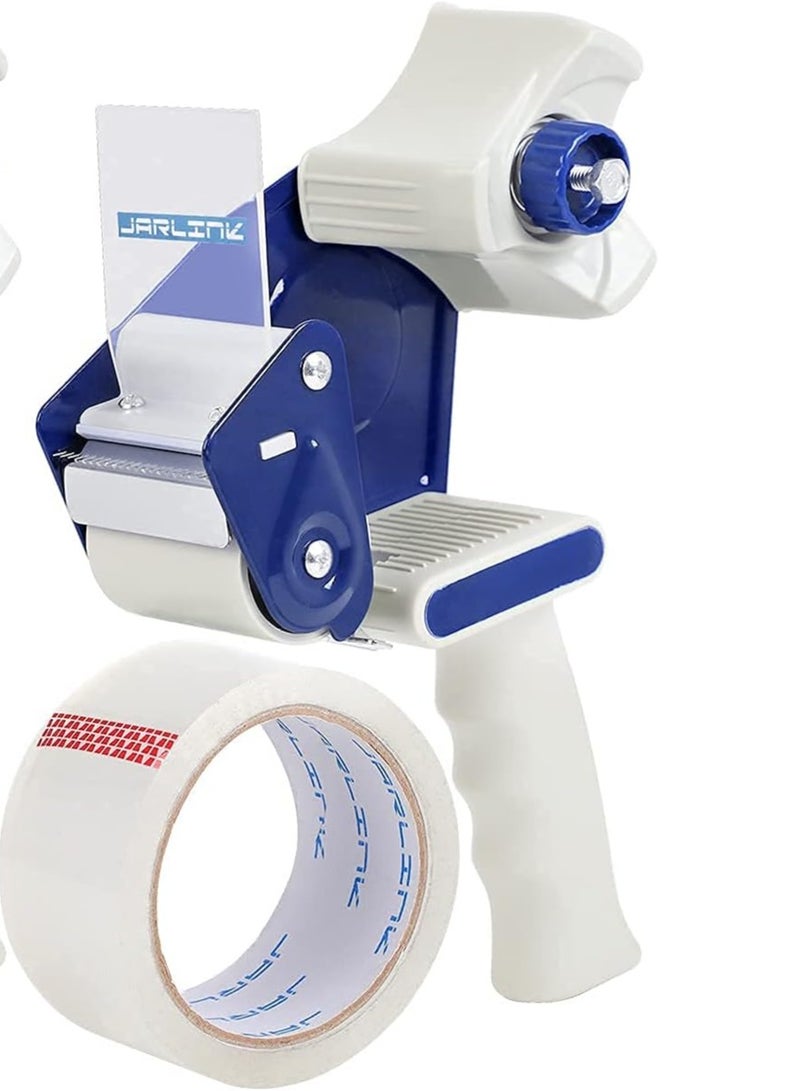 Generic Packing Tape Dispenser Gun 2 Pack With 2 Rolls Tape 2 Inches Lightweight Industrial Side Loading Tape Dispenser For Shipping Packaging Moving Sealing  - Image 1