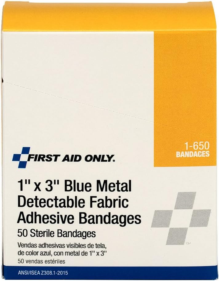 First Aid Only 1650 Metal Detect Fabric Strip 3 Length x 1 Width Box of 50 - Image 2