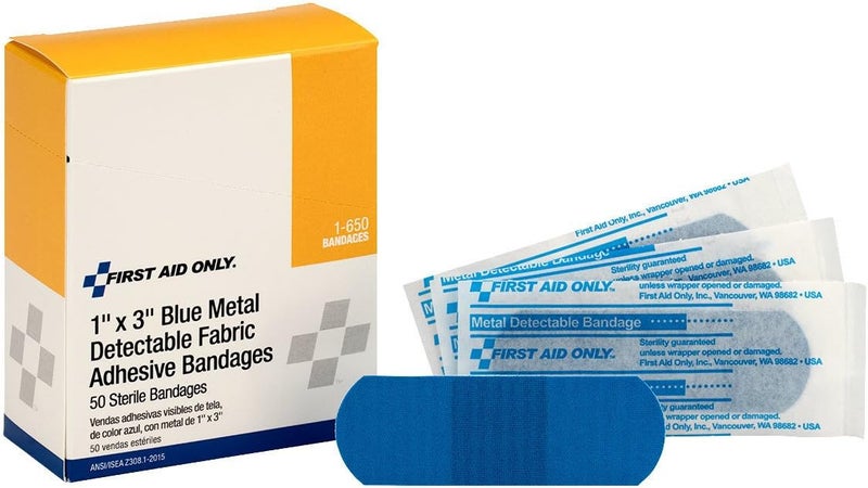 First Aid Only 1650 Metal Detect Fabric Strip 3 Length x 1 Width Box of 50 - Image 4