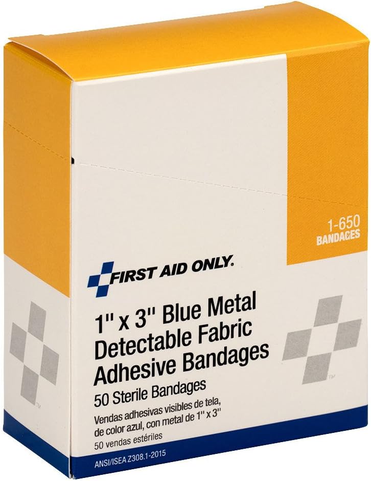 First Aid Only 1650 Metal Detect Fabric Strip 3 Length x 1 Width Box of 50 - Image 3