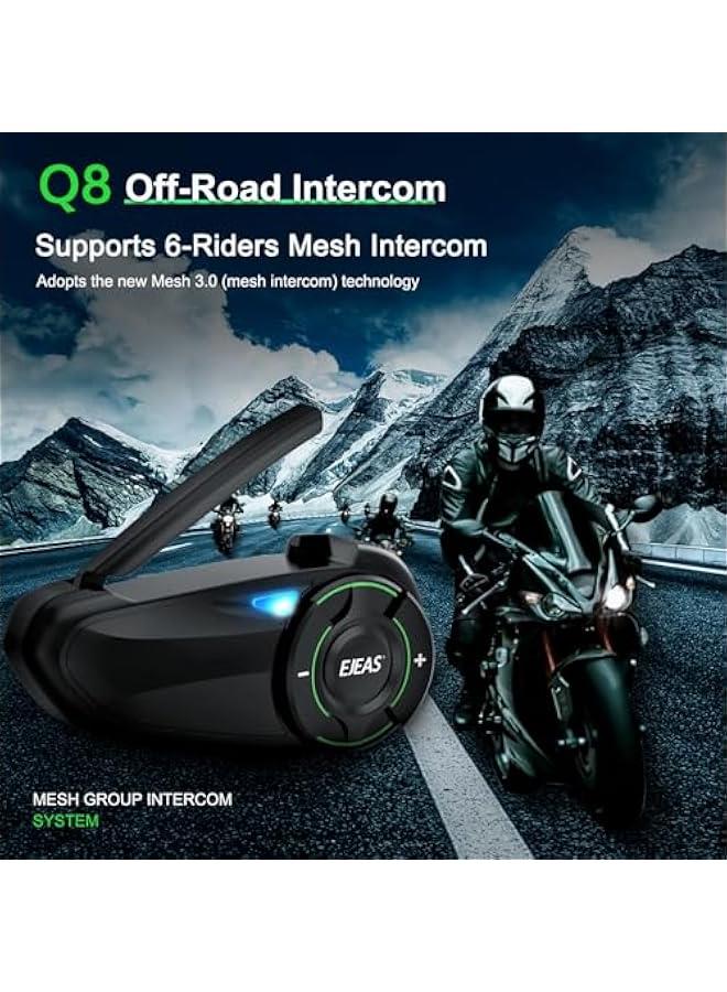 Arabest Motorcycle Helmet Bluetooth Intercom with New Mesh 3.0 Group System for 6 Riders Talking Together, Music Sharing, and Channel Switching (2 Pack)  - Image 2