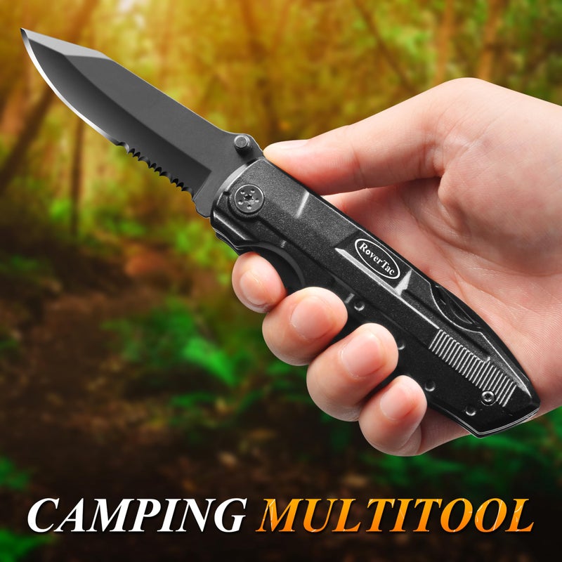 RoverTac Pocket Knife Multitool - 15-in-1 Multi Tool with Knife, Pliers, Screwdrivers, Bottle Opener - Tactical, Camping, Survival Knife - Compact Gear for Outdoors, Camping, Hiking, Gifts for Men - Image 3