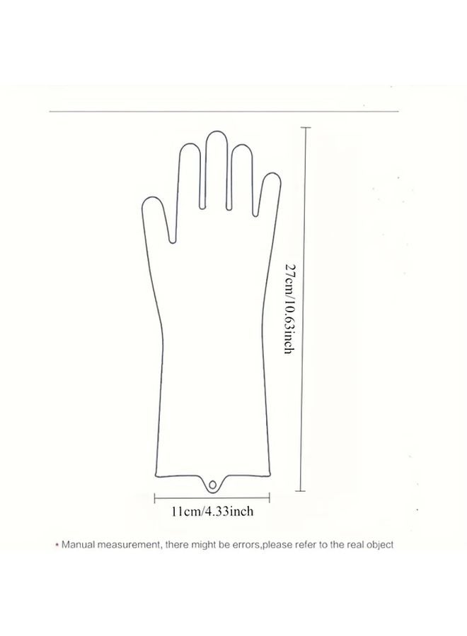 Heavy Duty Dishwashing Gloves 1 Pair Non Slip Grip Abrasive Scrubbing Surface Turquoise - Image 3