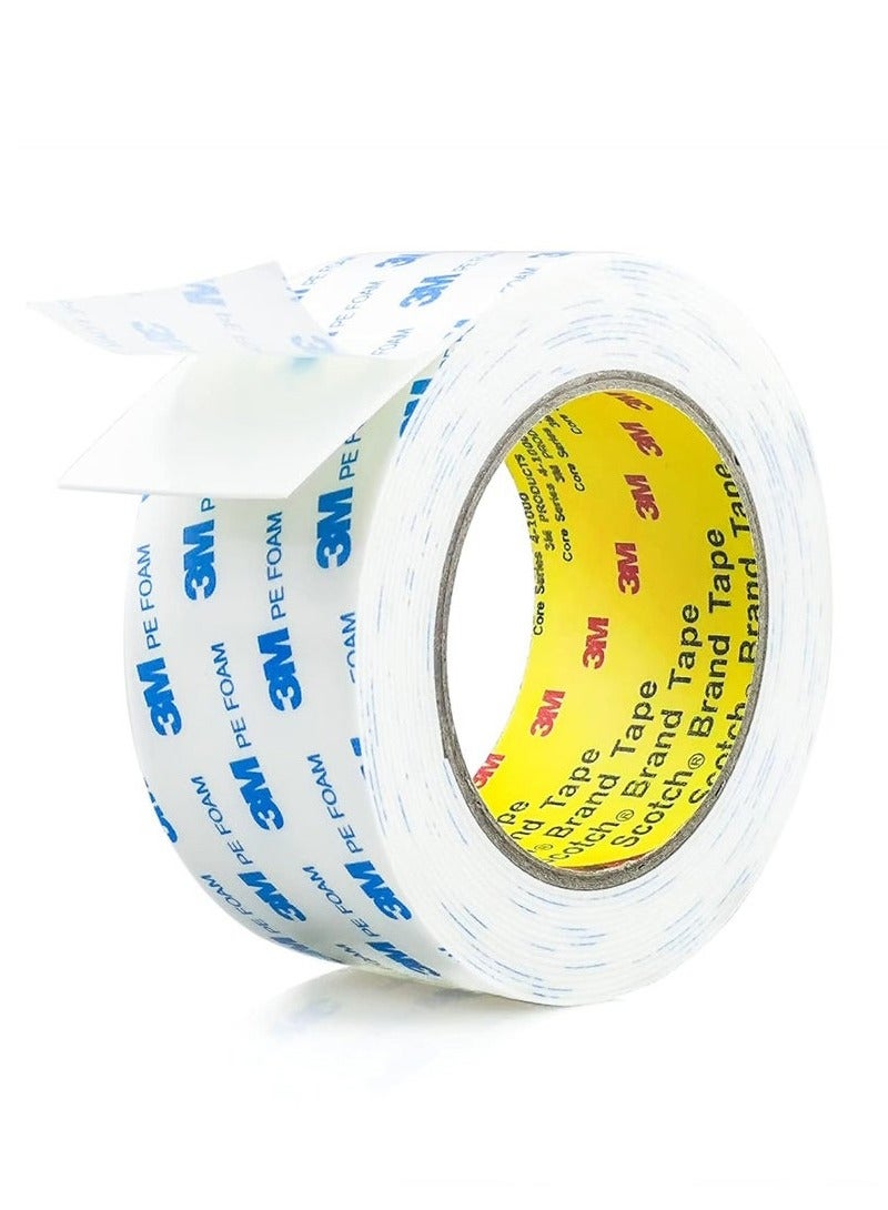 3M Double Sided Tape 5cm*3meter, Mounting Tape Heavy Duty, Removeable PE Foam Tape Strips, Strong Adhesive Tape Waterproof Free Damage for Paint Wall Picture Hanging Poster - Image 1