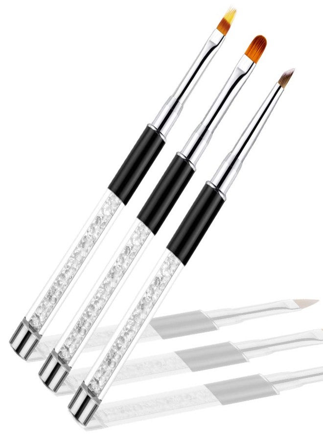 DANNEASY 3Pcs Acrylic Nail Art Brush Set Ombre Brush For Gel Nails UV Gel Polish Gradient Color Tips Manicure Polish Drawing Pen Tools - Image 1