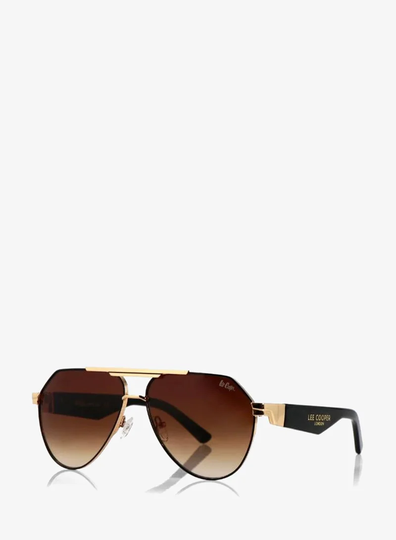 Lee Cooper Polarized Sunglasses Gold Frame Gradient  Brown Mirror Lens 61mm  - LCU10240C4