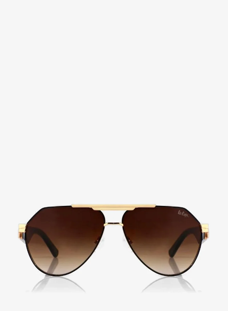 Lee Cooper Polarized Sunglasses Gold Frame Gradient  Brown Mirror Lens 61mm  - LCU10240C4