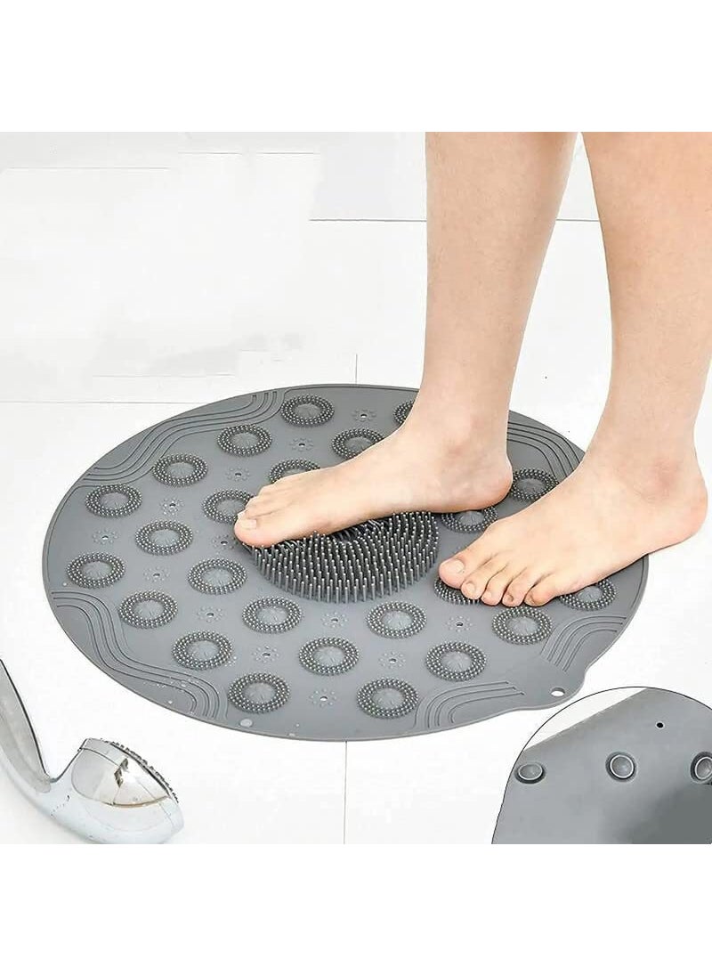 Prostuff.in Prostuffin Silicone Bath Massage Back Cushion Mat Shower Foot Cleaner Scrubber Foot Brush Massager Pad Non Slip Suction Cup Exfoliating Dead Skin Foot Mat for ShowerAssorted Color  - Image 1