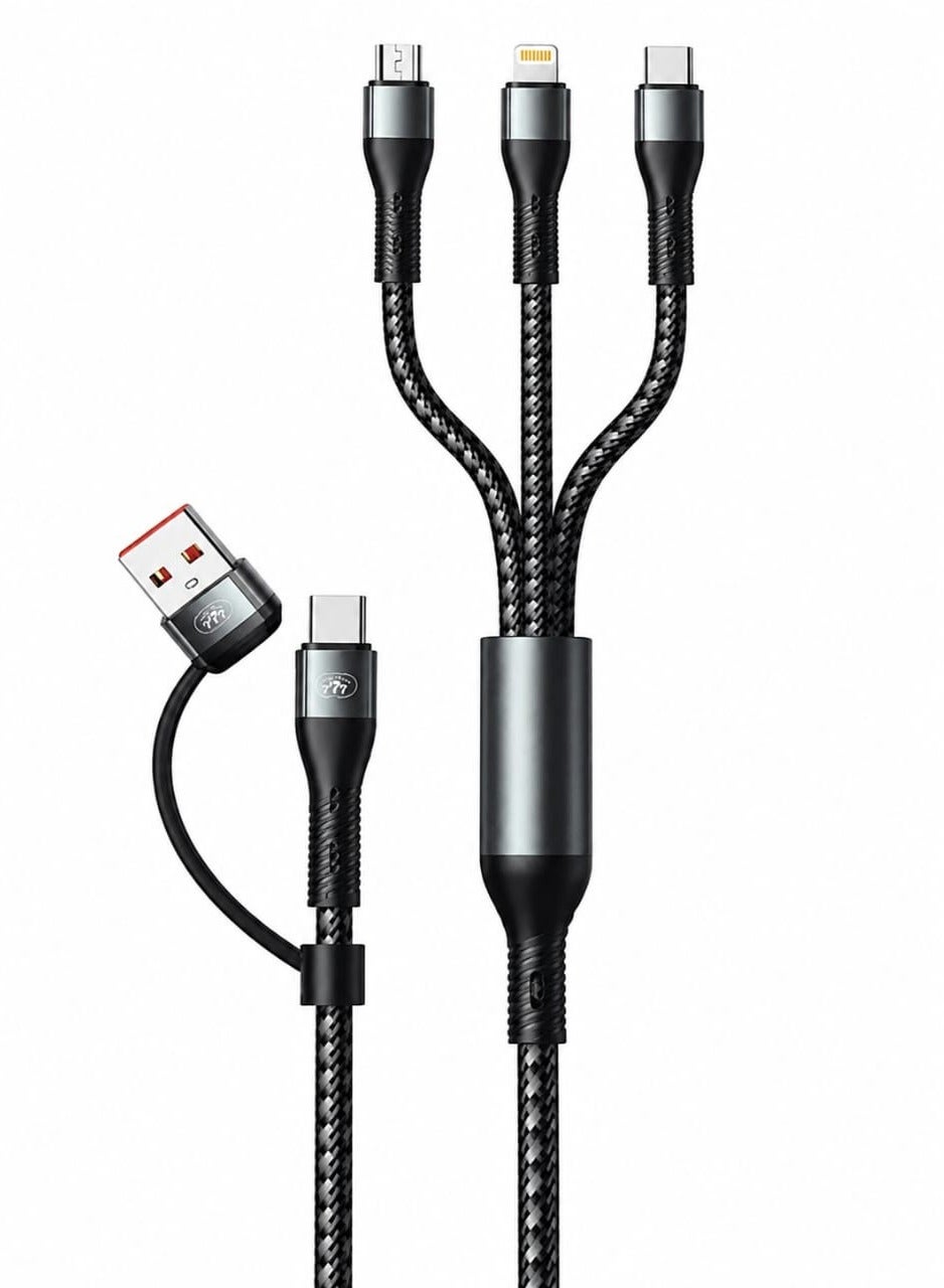777 777 md-113 4-in-1 Nylon Braided Data Sync Cable 120W 100 cm Z34B25F32681BBD010310Z