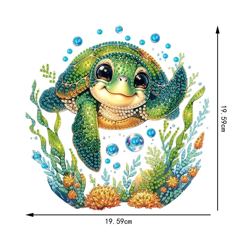AIBOERL Diamond Art Hanging Kit for Adult,Special Shaped Rhinestone,Double Sided 5D DIY Acrylic Diamond Art Painting Window Pendants Home Garden Wall Hanging Kits Hanging Ornament (Turtles) - Image 5