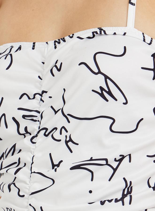 Take Two Printed Ruched Midi Dress  - Image 3