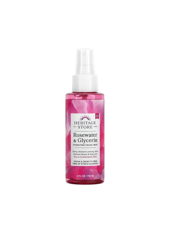 Heritage Store - Rosewater & Glycerin Hydrating Facial Mist  118 ml - Image 1