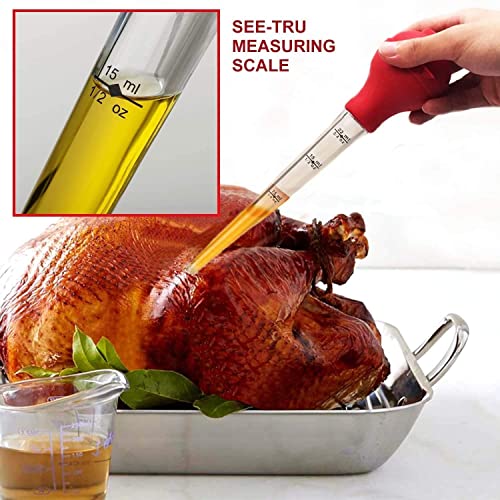 KAYCROWN Turkey Baster Commercial Grade Quality Silicone Bulb Including 2 Meat Marinade Injector Needles with Barbecue Basting Brush and Cleaning Brush for Easy Clean Up - Image 4