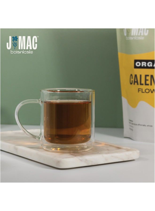 J Mac Botanicals, Organic Calendula Flower (16 ounce), whole dried flowers and petals, loose leaf tea, marigold flower, USDA Certified Organic. Great for loose leaf teas, cocktail bombs, salve - Image 4