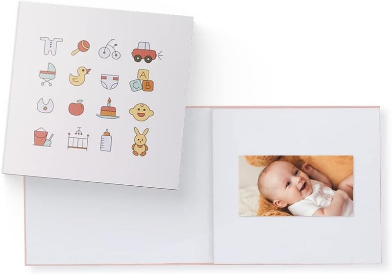 HEIRLOOM Video Book - 5" HD Screen for Custom Memory Gift - Wedding Birthday Christmas Anniversary - 20 Min Video Photo Keepsake - USB Rechargeable - Baby - Image 1