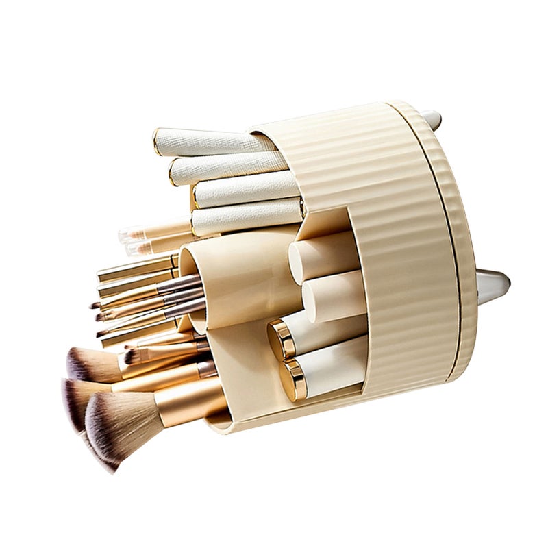 Makeup Brush Holder 360 Degree Rotating Cosmetic Storage Cup for Vanity Small Perfume Lipstick Cream - Image 2