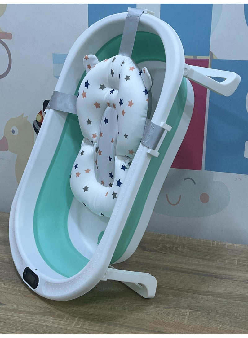 Foldable Silicone Baby Bath Tub with Cushion & Built-in Thermometer – Space-Saving, Non-Slip, Easy to Clean – 70×40×20 cm - Image 4