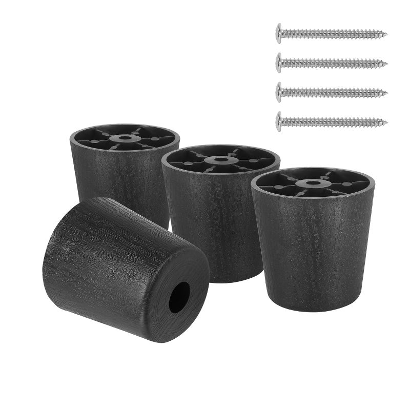 Masendelk 2 Inch Black Plastic Furniture Legs  Screw-In Couch Legs Round Tapered Sofa Legs Replacement Legs For Furniture Couch Table Sofa  Pack Of 4 - Image 1