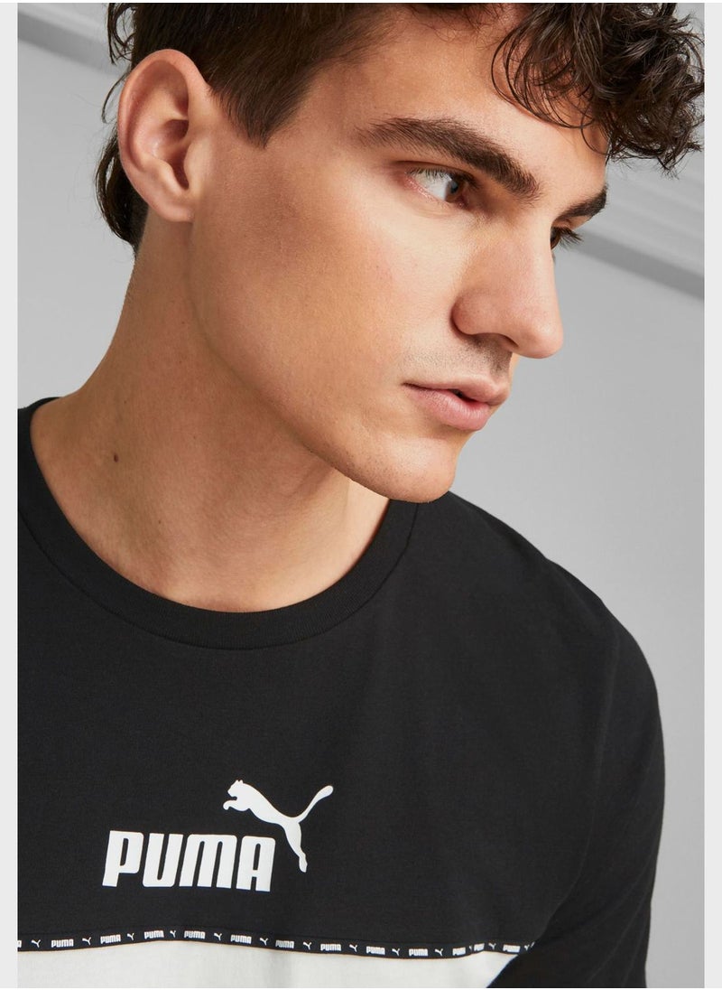 PUMA - Essential Block X Tape T-Shirt - Image 1