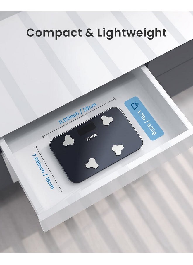 RENPHO RENPHO Travel Scale for Body Weight, Mini Bathroom Scale for Body Fat, Portable Weight Scale for Traveling with Storage Case, 13 Body Composition Analyzer with App, 400 lbs, Elis Go, 11.02" x 7.09"  - Image 2