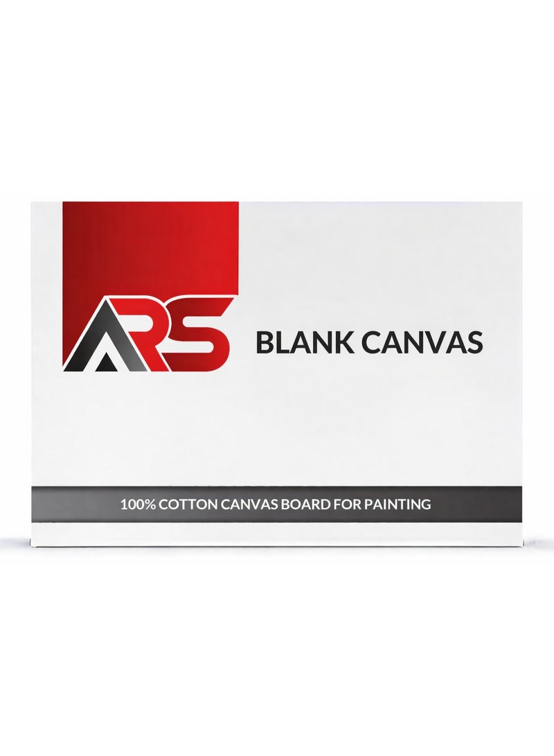 ARS Blank Canvas White 100% Cotton Artist Board for Painting, Large Canvas Panel for Acrylic Pouring & Oil Paint, Durable MDF Frame, Professional Art Surface Pack of 1, Size Available - Image 1