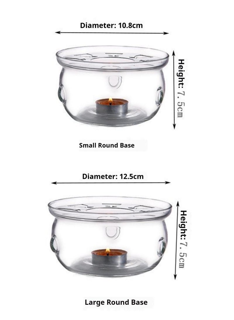 Bluejw Glass Round Candles Holder Tea Warmer - Image 2