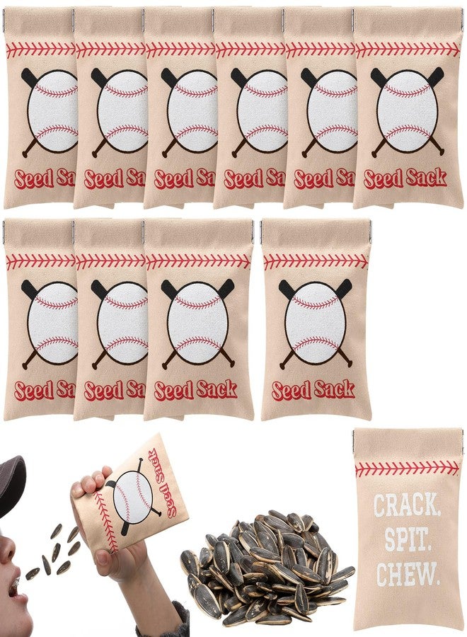 Bulyoou 6 Pcs Baseball Seed Sack Bags for Team Baseball Gift Seed Sack Personalize Gift Pouch Coin Purse Original Bags for Field Team Party Favors (Linen - Image 1