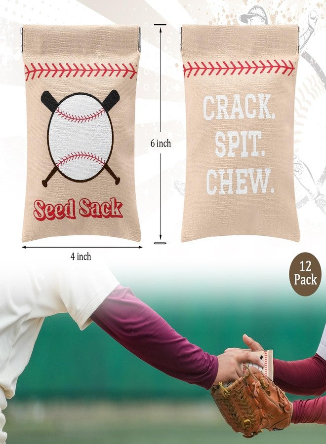 Bulyoou 6 Pcs Baseball Seed Sack Bags for Team Baseball Gift Seed Sack Personalize Gift Pouch Coin Purse Original Bags for Field Team Party Favors (Linen - Image 2
