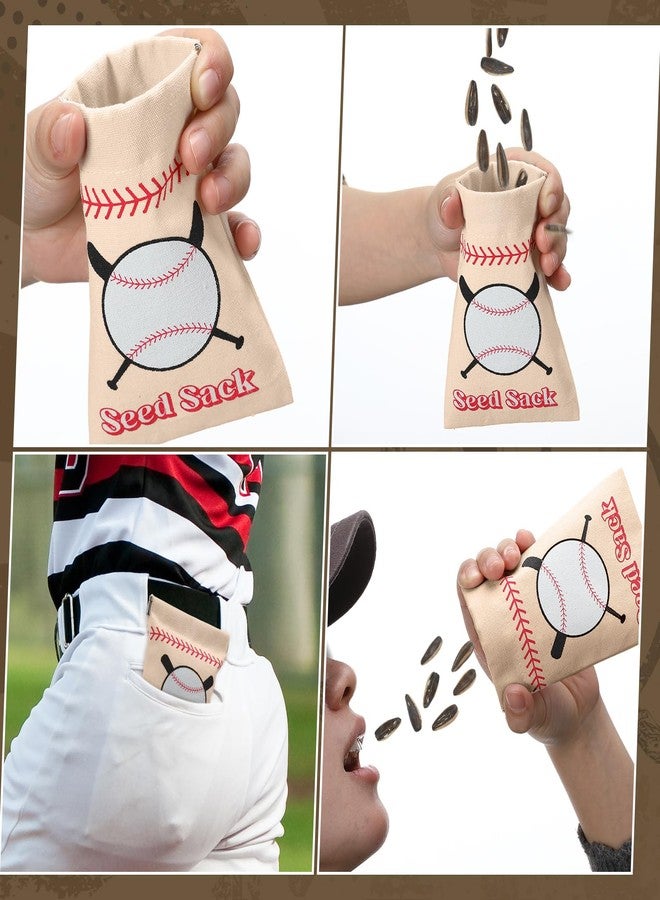 Bulyoou 6 Pcs Baseball Seed Sack Bags for Team Baseball Gift Seed Sack Personalize Gift Pouch Coin Purse Original Bags for Field Team Party Favors (Linen - Image 3