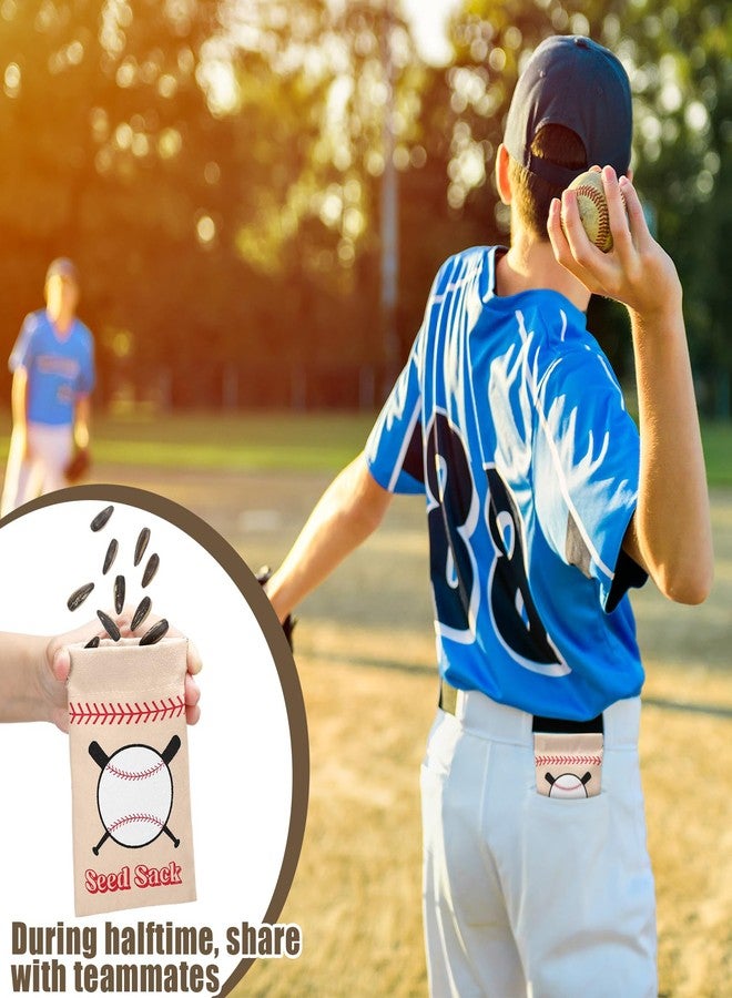 Bulyoou 6 Pcs Baseball Seed Sack Bags for Team Baseball Gift Seed Sack Personalize Gift Pouch Coin Purse Original Bags for Field Team Party Favors (Linen - Image 4
