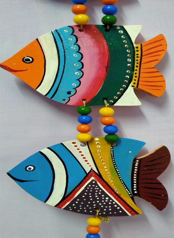 NOKHWAL Fish Hanging Handmade Hand Painted Fishes for Garden Main Door Balcony Wall Hanging Decoration Hanging Decorative Items for Room Office Wall Décor for Home (B) - Image 2