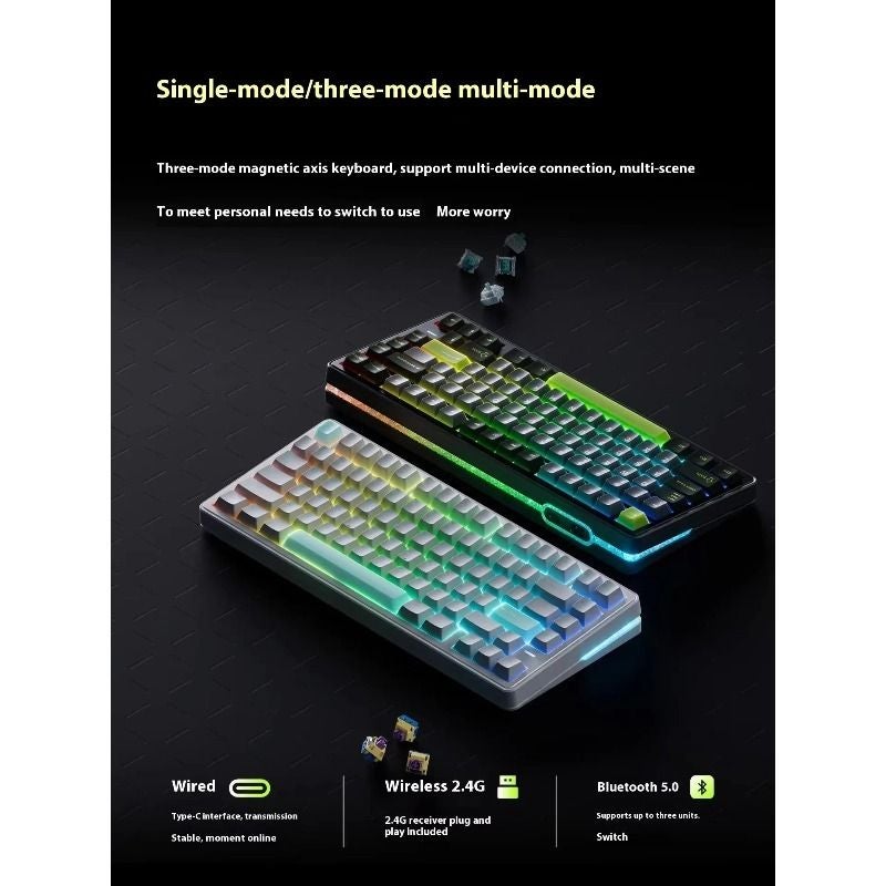 VGN Neon75 Mechanical Gaming Keyboard, Magnetic Switch, Hot-Swappable Rgb, Pearl - Image 3