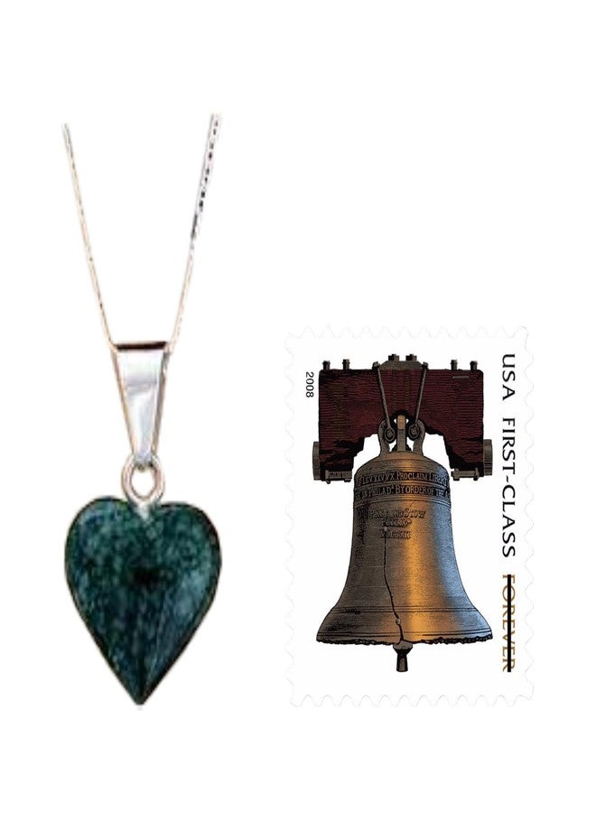 نوفيكا قلادة نوفيكا المصنوعة يدويًا من اليشم على شكل قلب، قلادة مصنوعة يدويًا من الفضة الإسترليني عيار 925، يشم أخضر من غواتيمالا، "حب أبدي". - Image 5