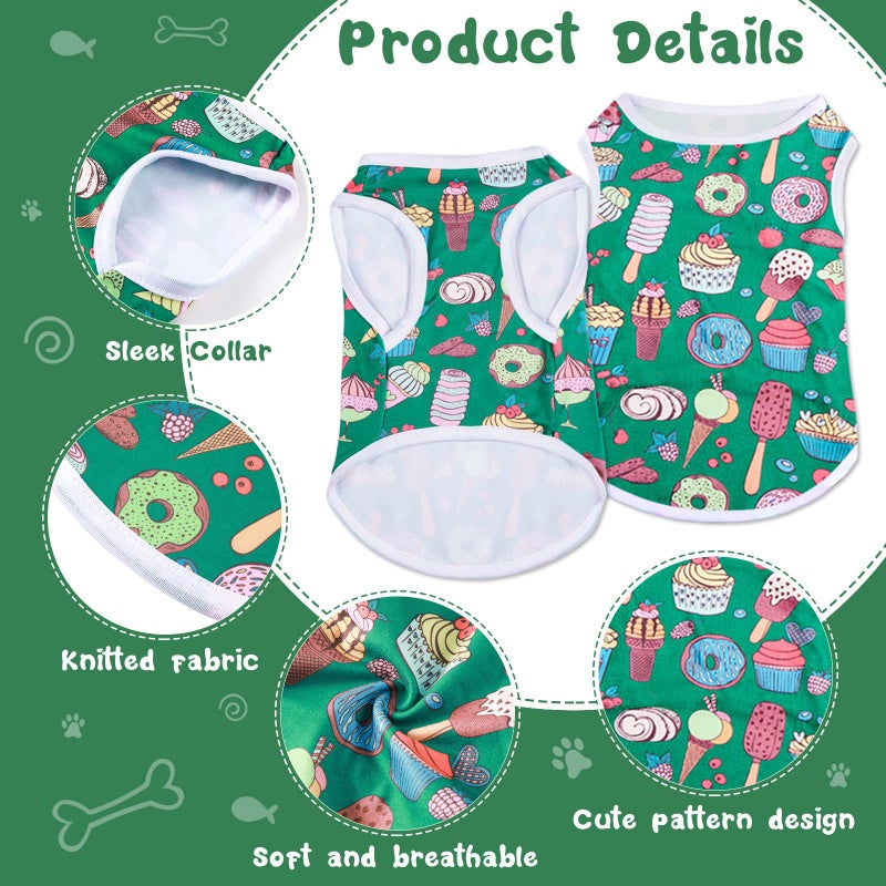 Saintrygo 10 Pcs Lovely Puppy Shirts Print Dog Clothes Breathable Summer Pet Cartoon Dog Shirt Clothes Sweatshirt for Puppy Cartoon Shirt Sweatshirt to Cat(Medium) - Image 3