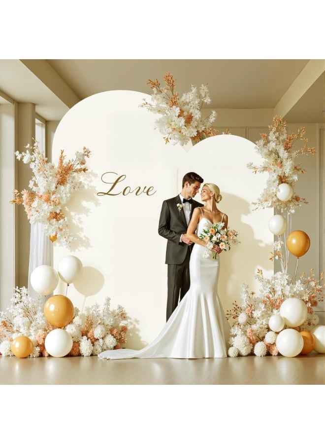 Bukela 6FT Beige Arch Backdrop Cover,Spandex Fitted Wedding Arch Stand Covers Round Top Chiara Arch Covers Stretchy Backdrop for Easter Birthday Party Ceremony Banquet Decoration - Image 2