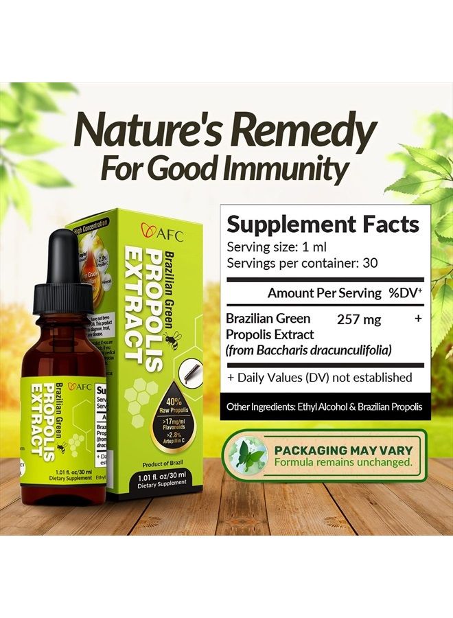 Afc Japan Brazilian Green Propolis Extract – Highest Artepilin C (>2.8% or >28mg/ml) & Flavonoids (>17mg/ml), Premium Quality, for Immune Booster, Tincture, Concentrated Liquid - Image 2
