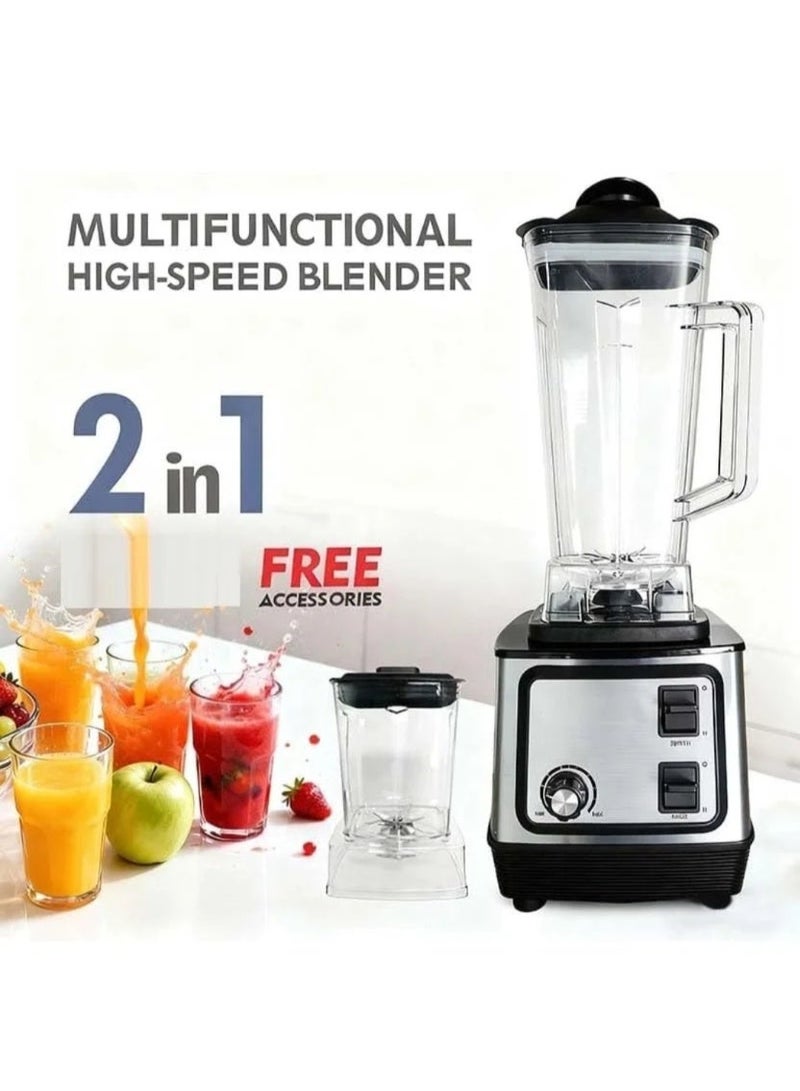Seven CREST Powerful Electric Blender – Professional Multi-Function 2-in-1 Electric Blender by seven Crest with a strong grinder for grains and spices– Power – Professional design for preparing juices, smoothies, milkshakes, and for crushing ice and nuts. - Image 2