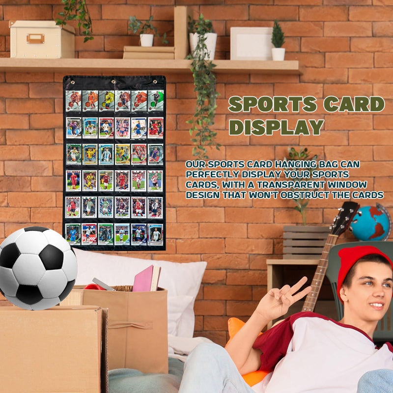 AAiphuwew 2 Pack 36 Cards Display Case, PET Baseball Card Display Case, Sport Card Holder - Football Basketball Trading Card Wall Display - Image 2