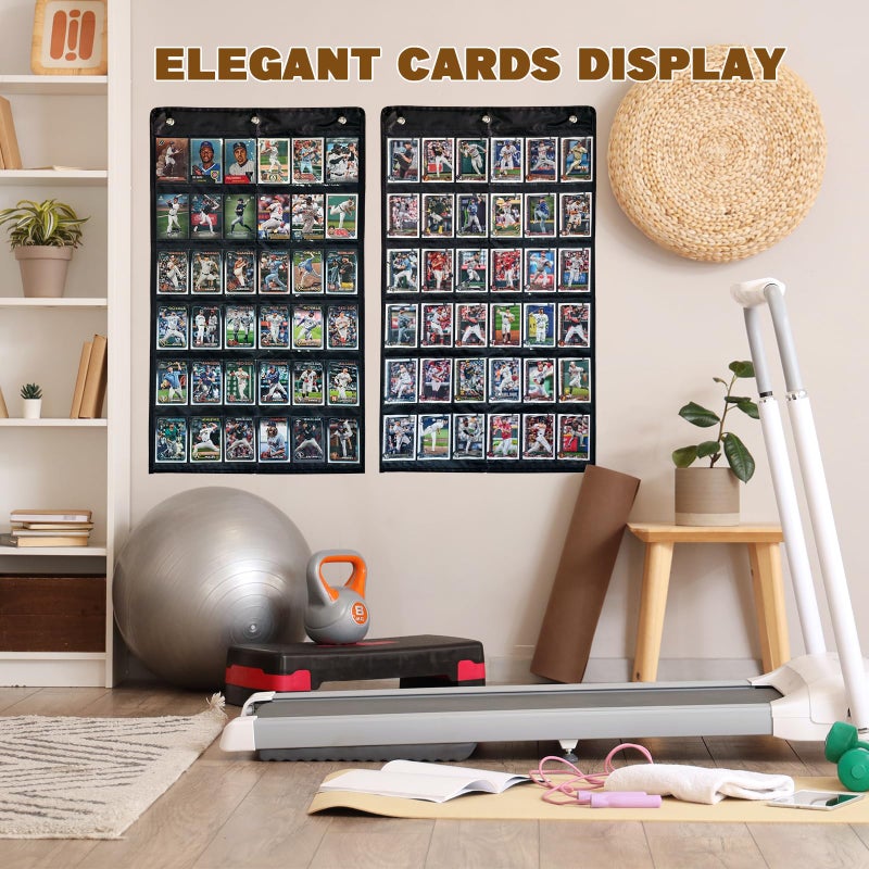 AAiphuwew 2 Pack 36 Cards Display Case, PET Baseball Card Display Case, Sport Card Holder - Football Basketball Trading Card Wall Display - Image 4