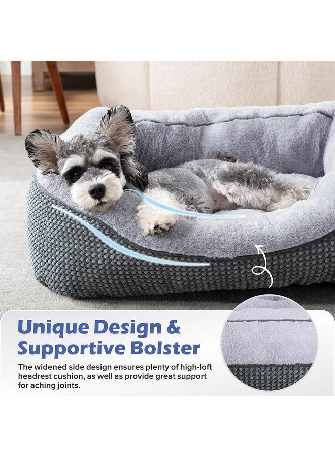 INVENHO Medium Dog Beds For Medium Dogs Washable, Rectangle Dog Bed Medium Size Dog, Orthopedic Dog Bed, Warming Soft Calming Sleeping Puppy Bed Durable Pet Bed With AntiSlip Bottom M(30"X24"X9") - Image 4